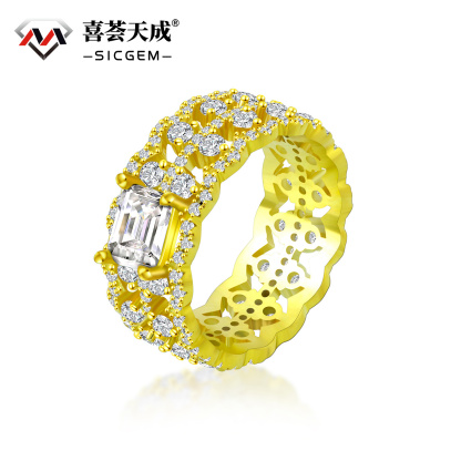 1ct Octagon Synthetic Moissanite Luxury Ring In 925 Sterling Silver