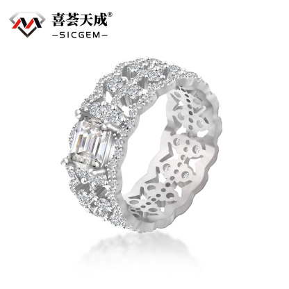 1ct Octagon Synthetic Moissanite Luxury Ring In 925 Sterling Silver