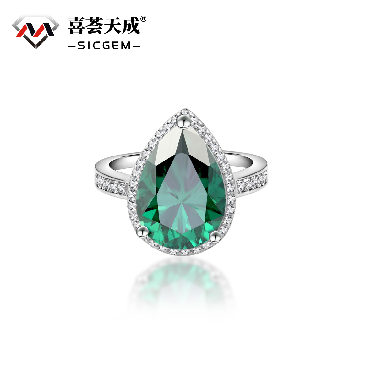 4ct Pear Synthetic Moissanite Luxury Teardrop Shaped Ring S925