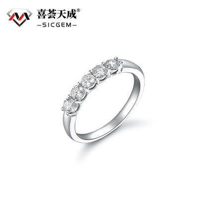 1.5ct D Color S925 VVS Clarity Round Synthetic Moissanite Half Eternity Stacking Band