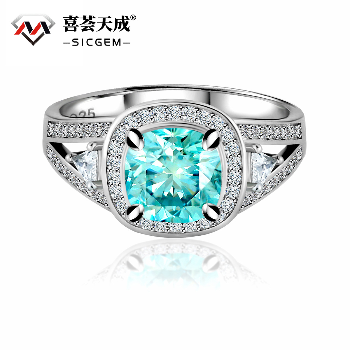 2.5ct Cushion Synthetic Moissanite Catheral Ring In 925 Sterling Silver