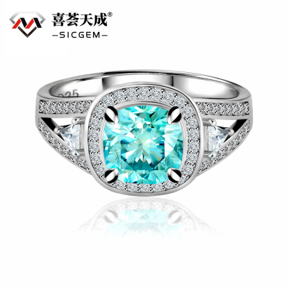 2.5ct Cushion Synthetic Moissanite Catheral Ring In 925 Sterling Silver