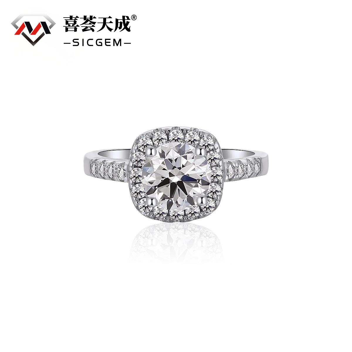 0.5ct Round Synthetic Moissanite Ring S925