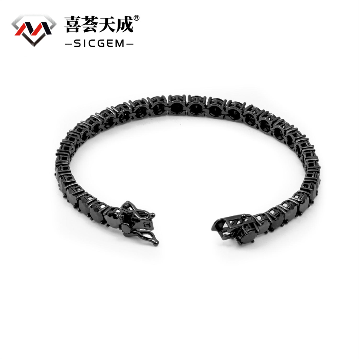 S925 Silver Hip Hop Synthetic Moissanite Tennis Chain