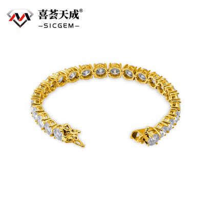 S925 Silver Hip Hop Synthetic Moissanite Tennis Chain