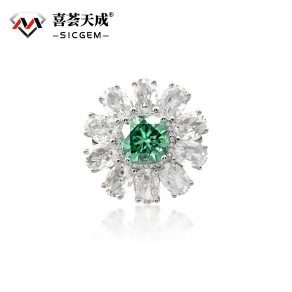 3.5ct Cushion Synthetic Moissanite 24.5mm Cocktail Ring In 925 Sterling Silver