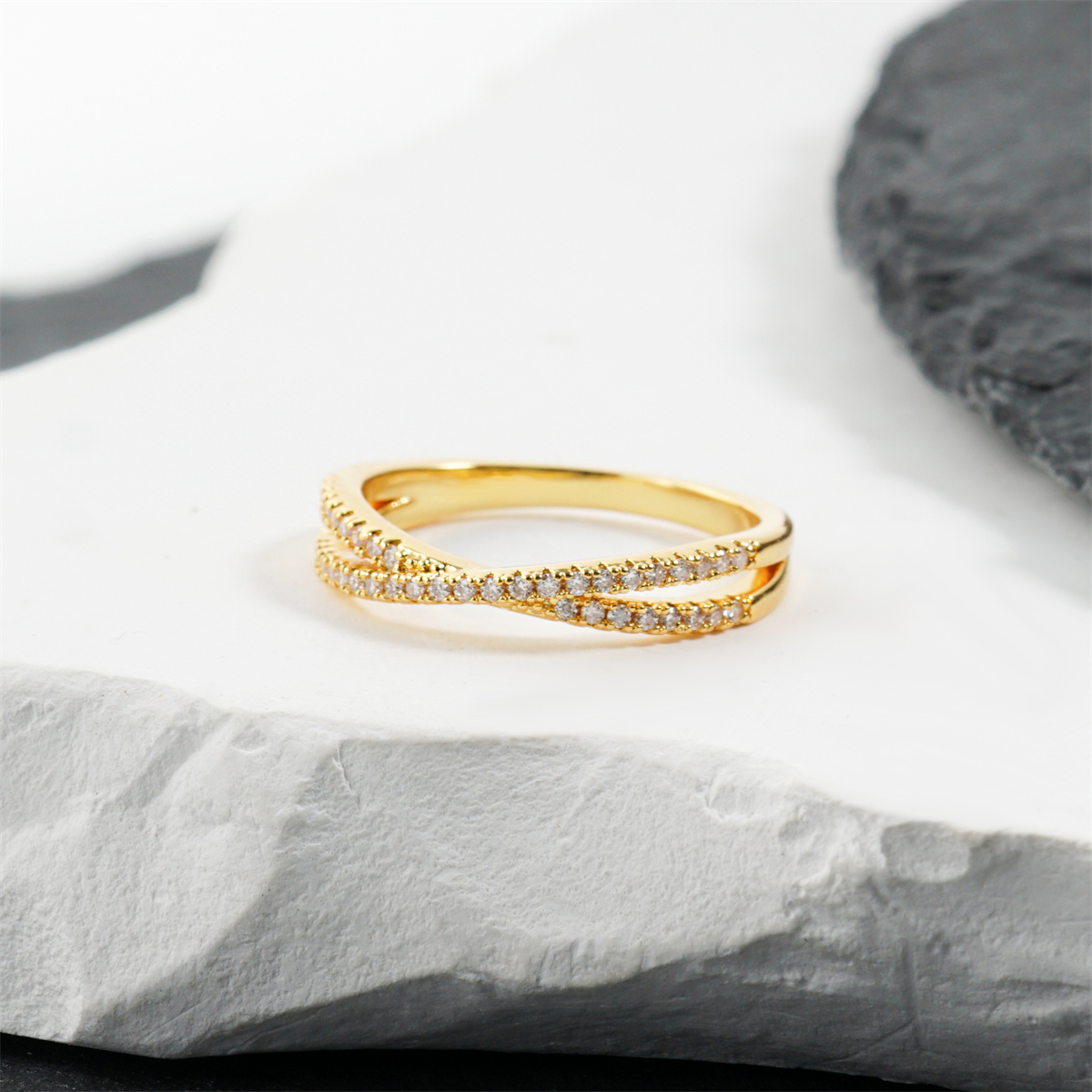 Crossover Ring Engagement Wedding Ring Band Synthetic Moissanite S925/Copper X Ring Criss Cross Ring Twisted Band Jewelry