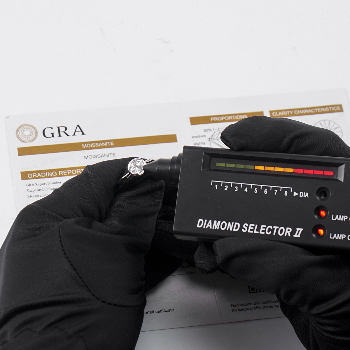 Delzzad 1ct Adjustable Four-Leaf Clover Blossom Ring Lab-Created Moissanite Engagement Ring S925 Sterling Silver Moissanite Jewelry Perfect Gift