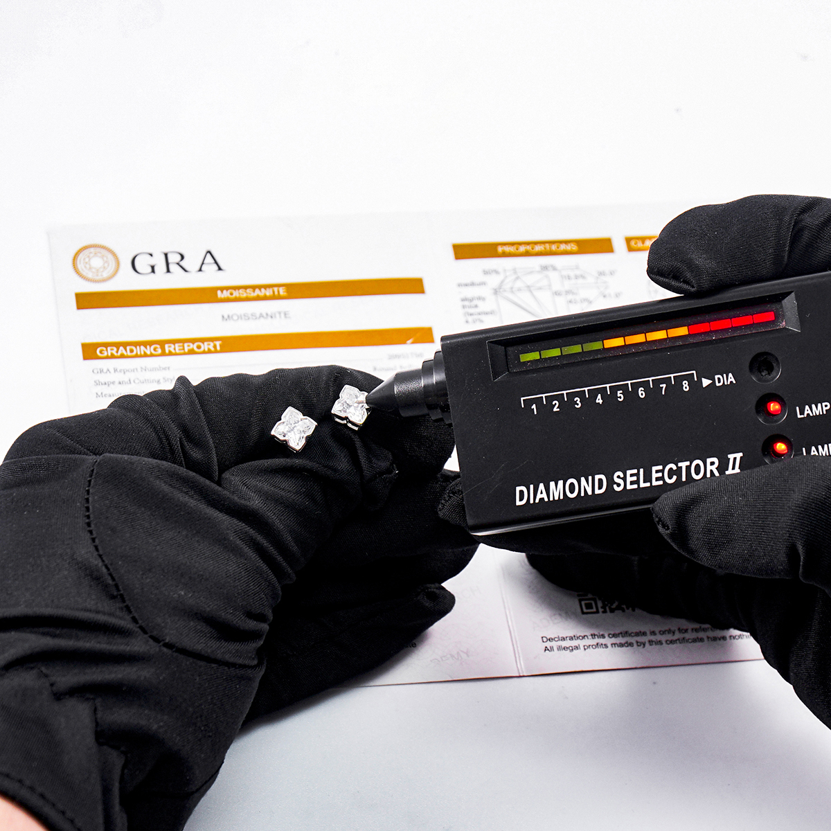 Delzzad Shining Four-Leaf Earrings Lab-Created Moissanite Stud Earring S925 Sterling Silver Moissanite Jewelry Perfect Gift for Women Wedding Set