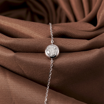 1ct Round Synthetic Moissanite Bubble Bracelet S925/Copper
