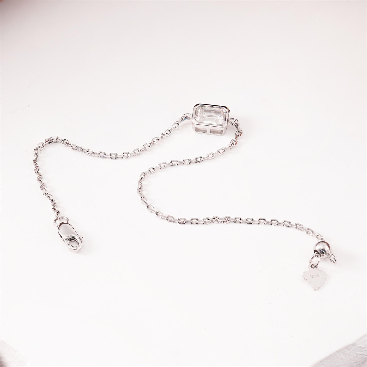 1ct Step Cut Synthetic Moissanite Bracelet S925/Copper