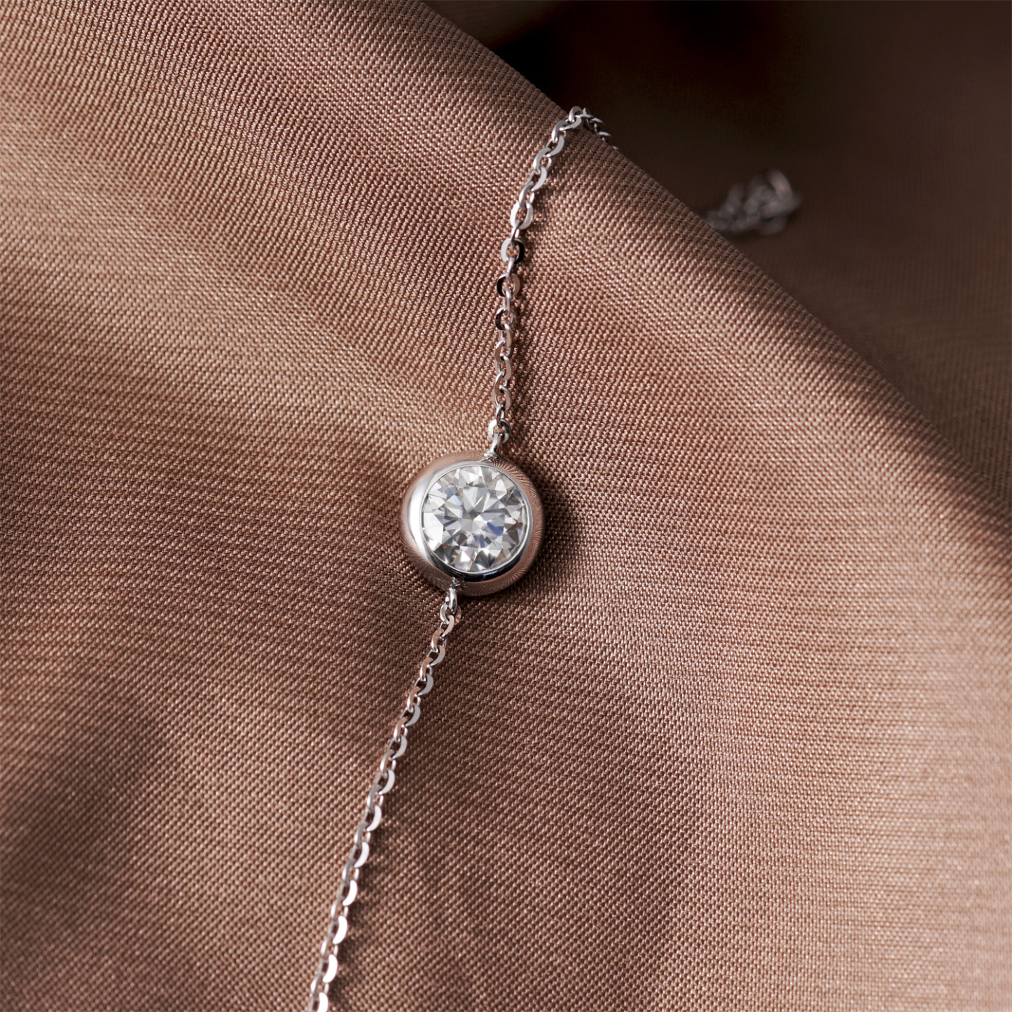 1ct Round Synthetic Moissanite Bubble Bracelet S925/Copper