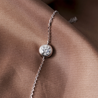 1ct Round Synthetic Moissanite Bubble Bracelet S925/Copper