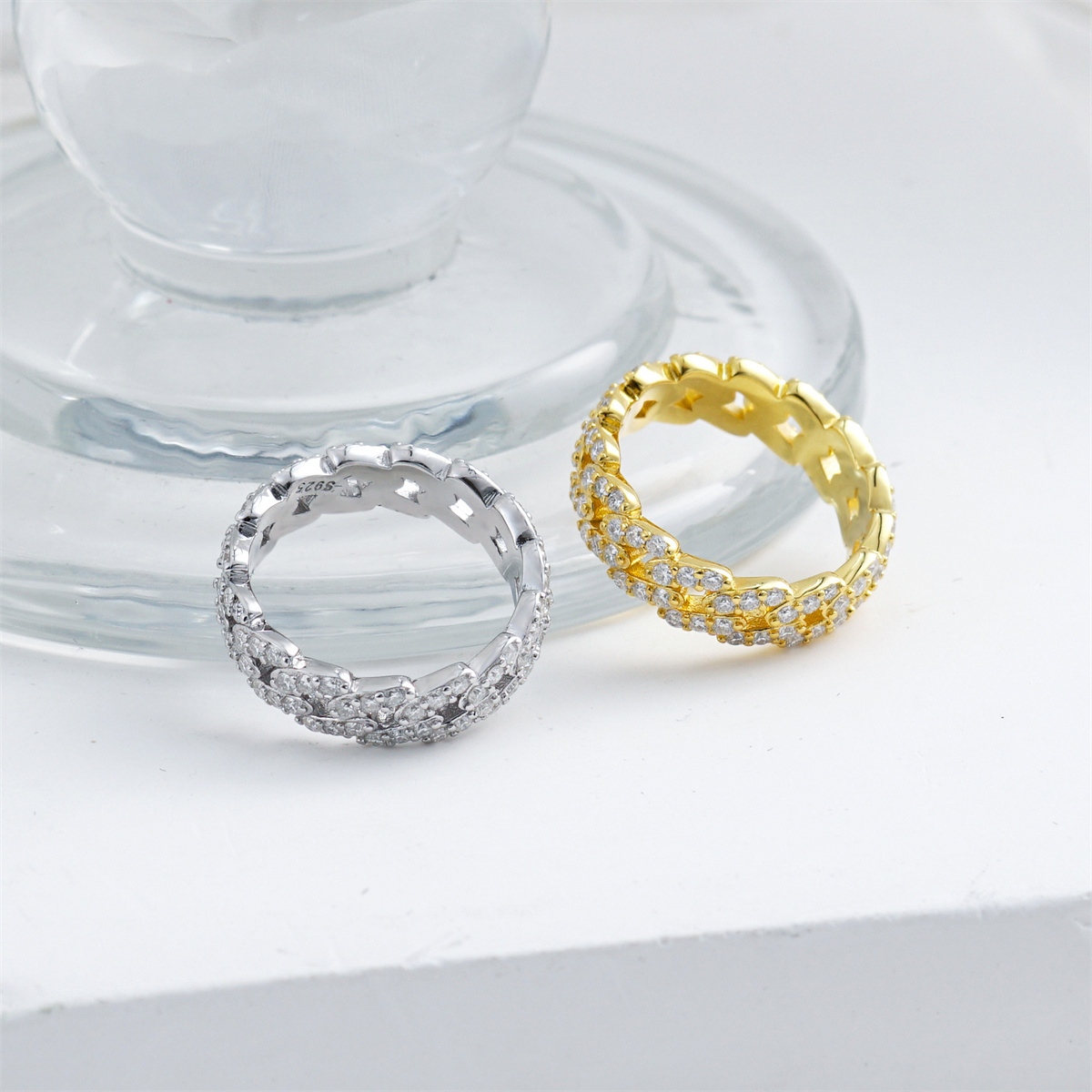 1.4ct Round Cuban Ring Synthetic Moissanite S925 Unisex Ring