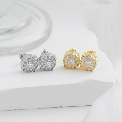 Royal Double Halo Spark Stud Earrings 925S & VVS Moissanite