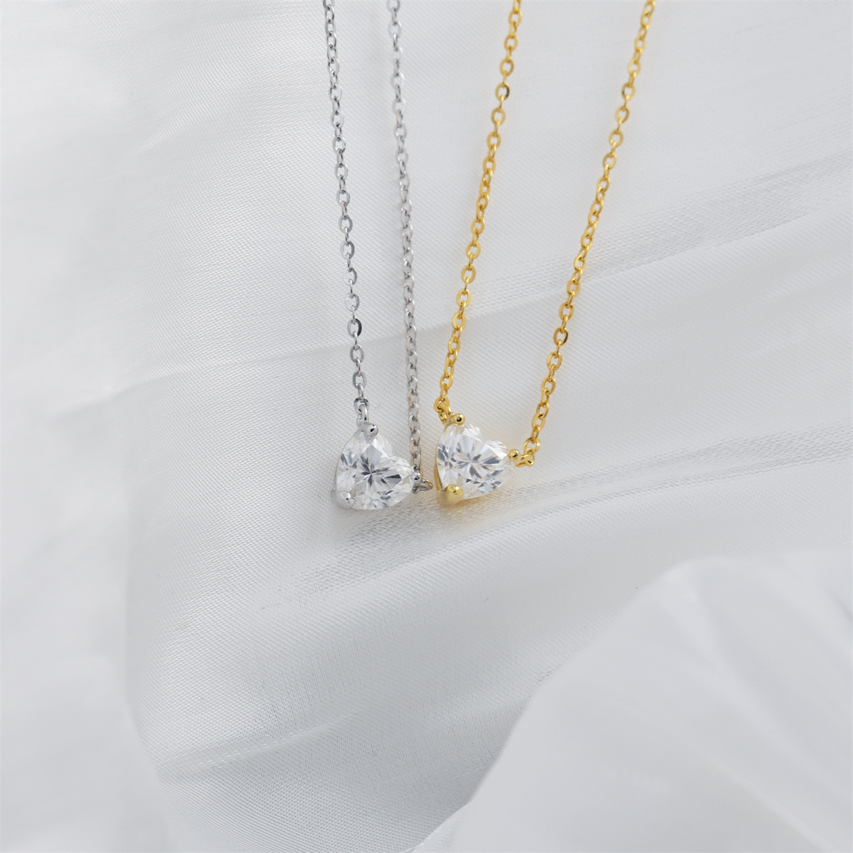 1ct Heart Beating Necklace D Color VVS Synthetic Moissanite S925 Chain