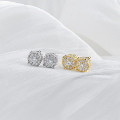 Royal Double Halo Spark Stud Earrings 925S & VVS Moissanite