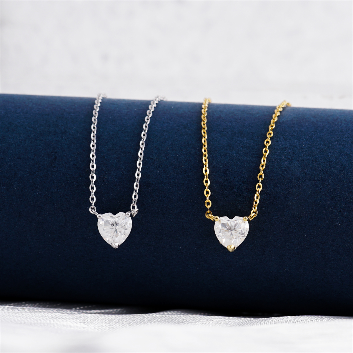 1ct Heart Beating Necklace D Color VVS Synthetic Moissanite S925 Chain