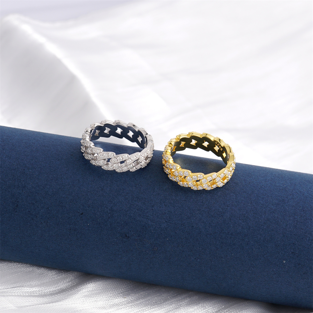 1.4ct Round Cuban Ring Synthetic Moissanite S925 Unisex Ring