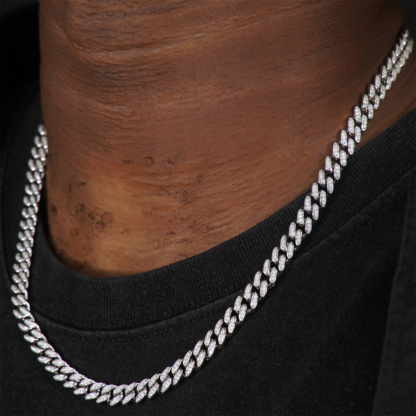 02style S925 VVS Synthetic Moissanite Hip Hop Unisex Cuban Link Necklace Chain