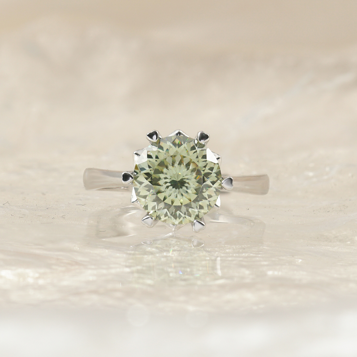 3ct Round Synthetic Moissanite Snow Ring S925