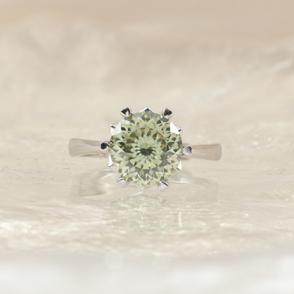 3ct Round Synthetic Moissanite Snow Ring S925