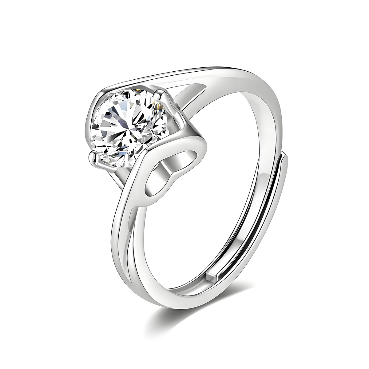 0.5-1ct Round Synthetic Moissanite Ring S925