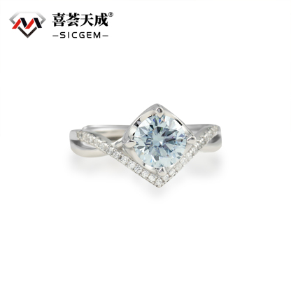 1ct Round Synthetic Moissanite Crown Ring S925