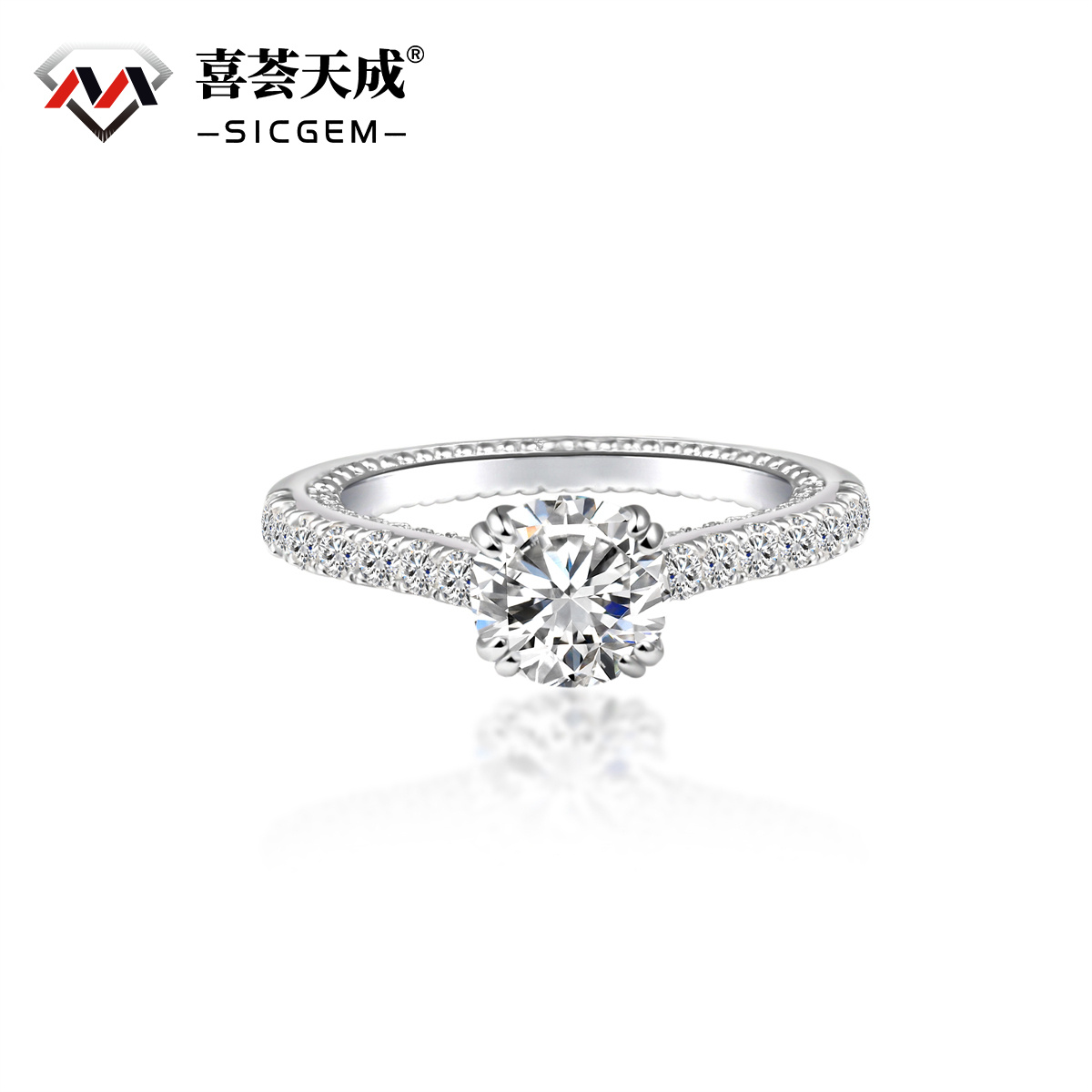 Lustre Ring Synthetic Moissanite Engagement Ring S925 Sterling Silver Moissanite Jewelry Perfect Gift