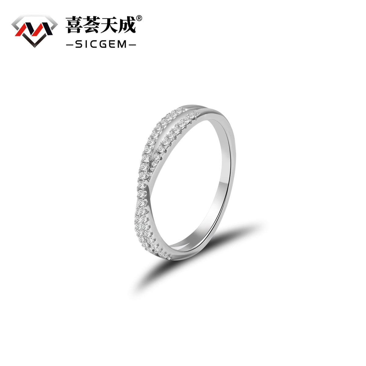 Crossover Ring Engagement Wedding Ring Band Synthetic Moissanite S925 X Ring Criss Cross Ring Twisted Band Jewelry