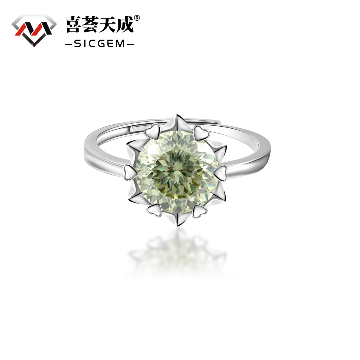 3ct Round Synthetic Moissanite Snow Ring S925