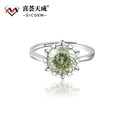 3ct Round Synthetic Moissanite Snow Ring S925