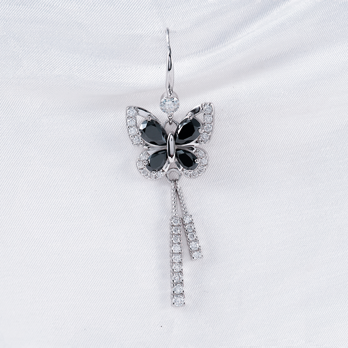 3.2ct Black Butterfly Synthetic Moissanite Earrings S925