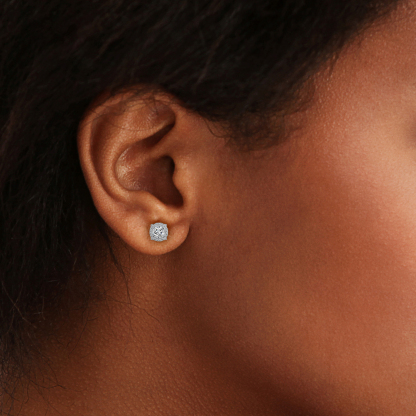 S925 Round Synthetic Moissanite Luxury Stud Earrings Mother's Day Gift For Men Women