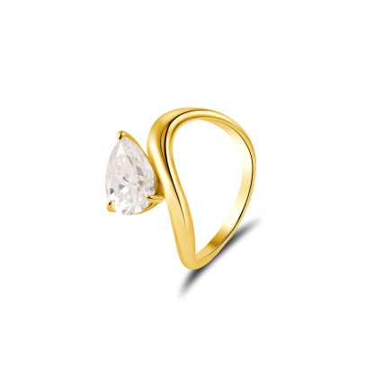 Stacking Bling Pear Wave Ring Synthetic Moissanite S925 Eternity Stacking Set Engagement Wedding Ring Band Set