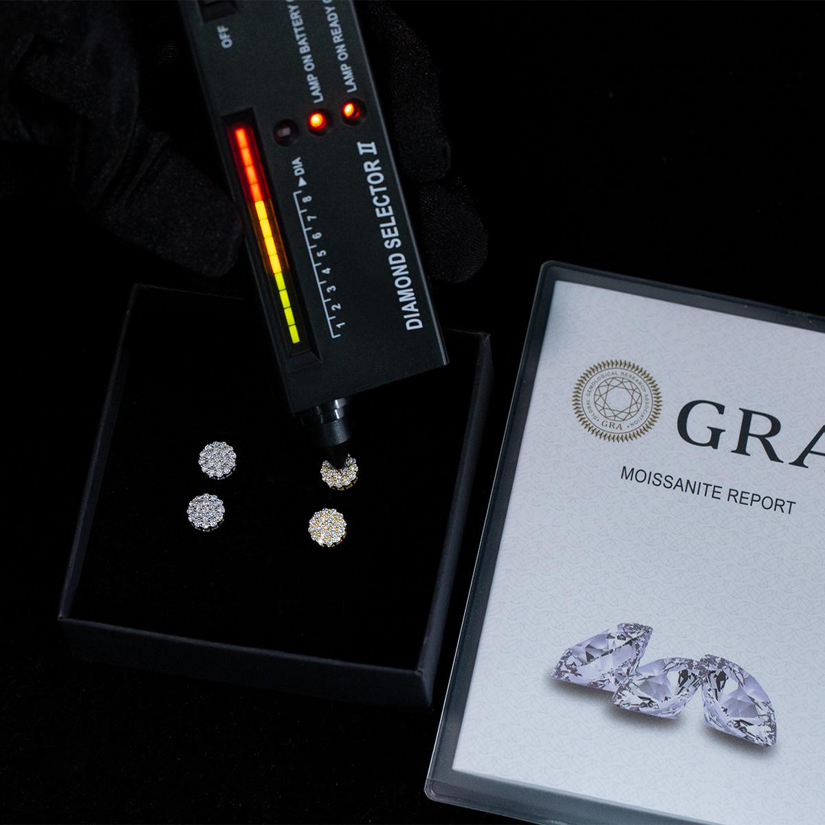 Iced Round Synthetic Moissanite Stud Earrings For Men Women Gift