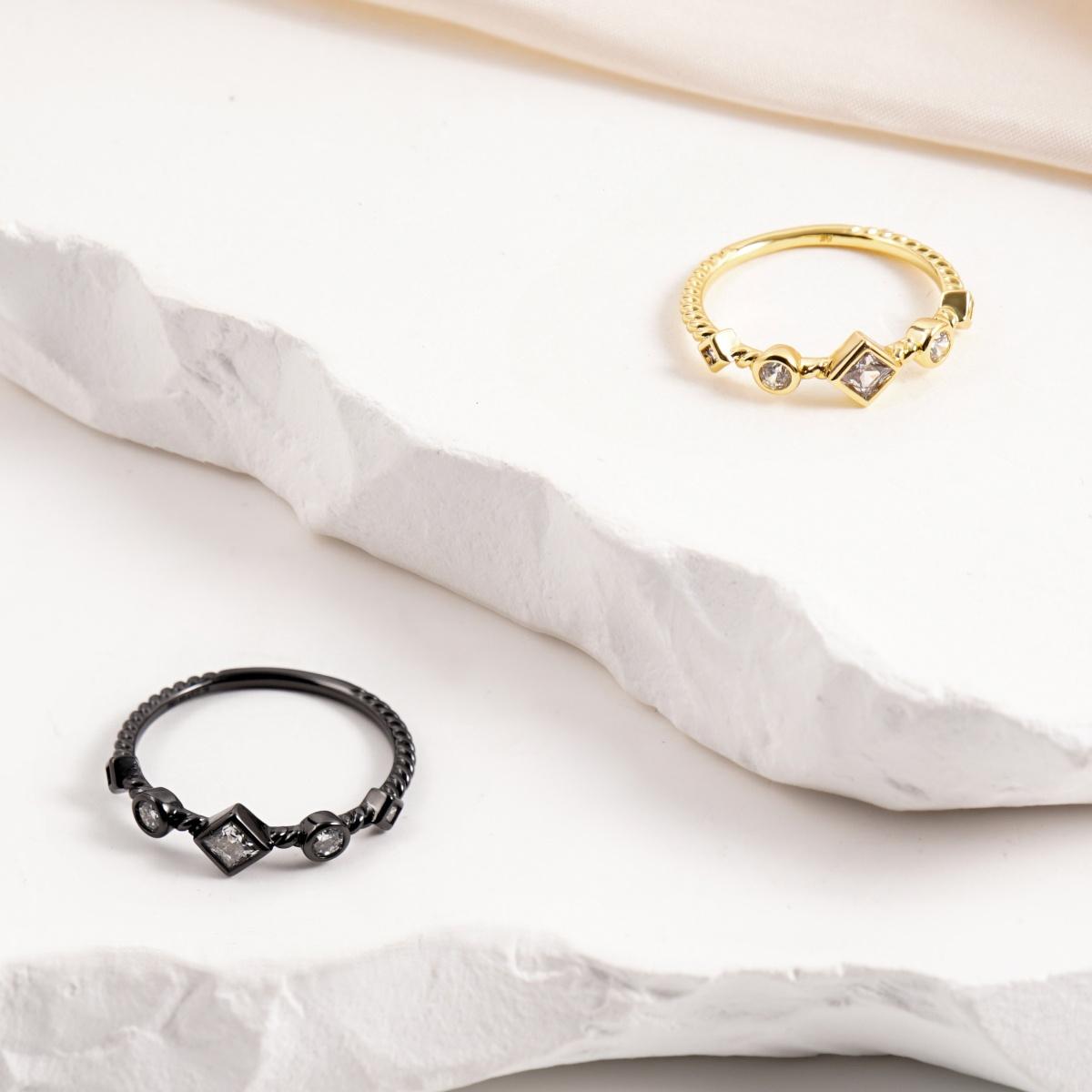 Vintage Cable Band Ring Bezel Synthetic Moissanite Ring Jewelry S925