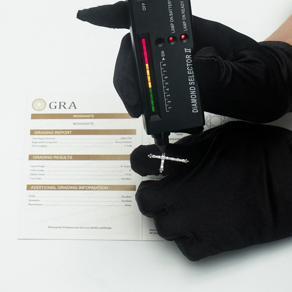 Hip Hop Cross Ring D Color VVS Synthetic Moissanite S925 Unisex Ring