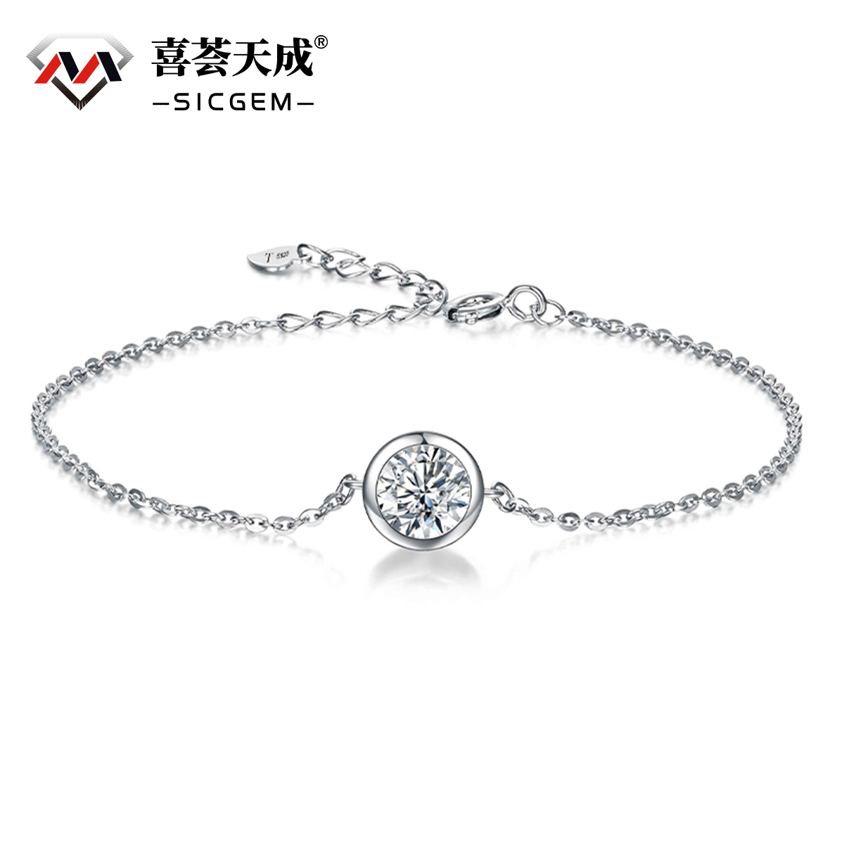 1ct Round Synthetic Moissanite Bubble Bracelet S925