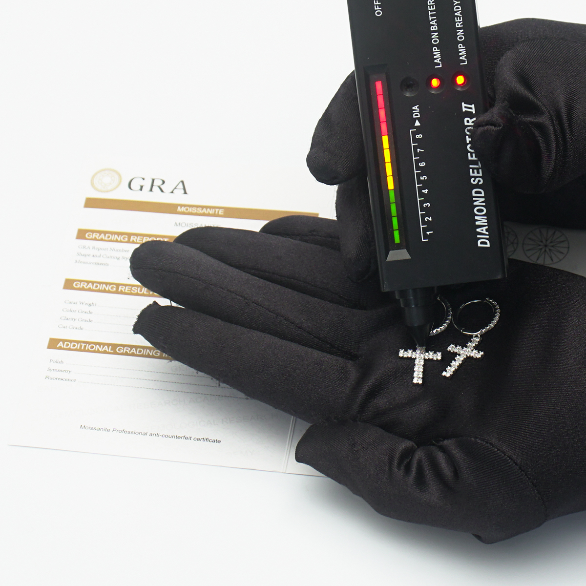 S925 Synthetic Moissanite Bling Cross Clip Hoop Earrings Anniversary Mother's Day Gift