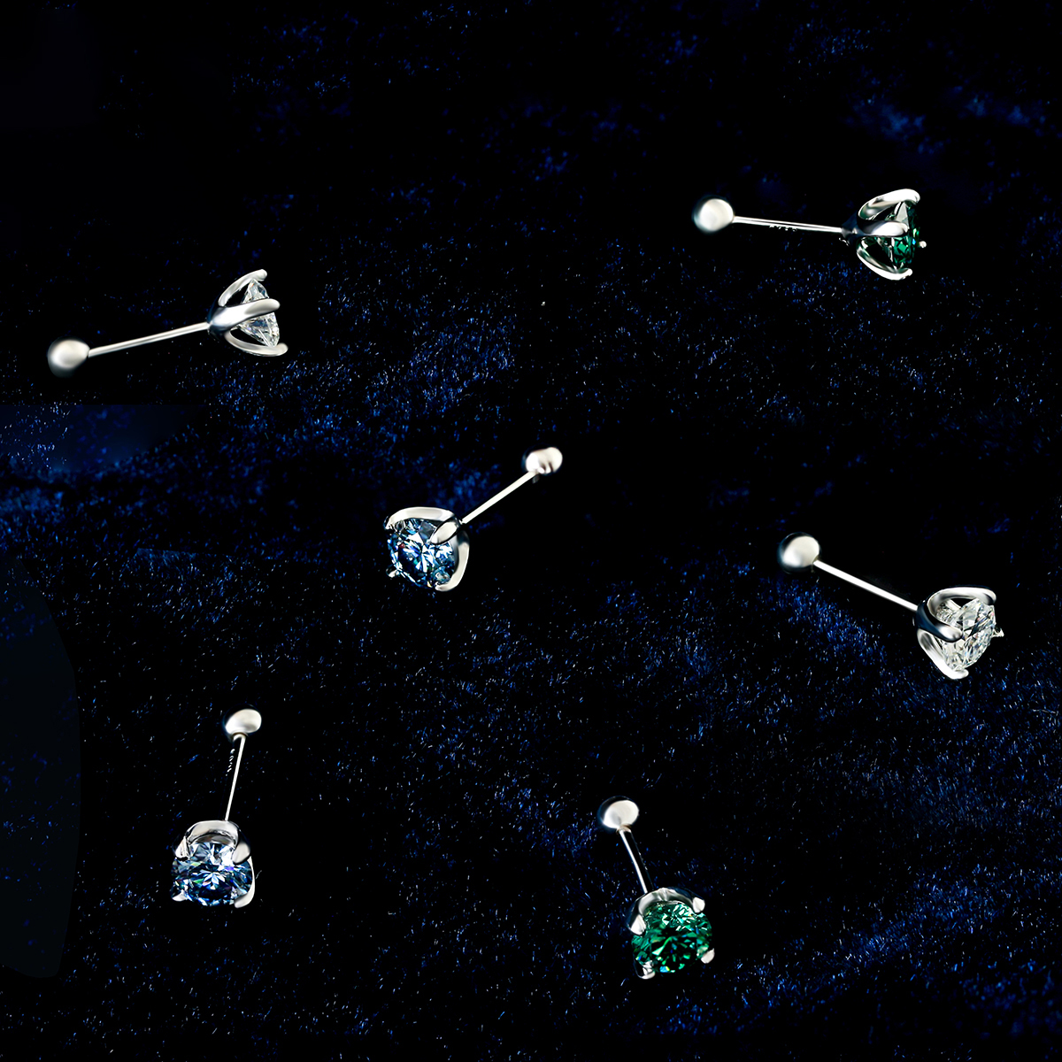 S925 0.5ct Synthetic Moissanite Exquisite Hip Hop Solitaire Four-Prong Stud Earrings Anniversary Birthday Mother's Day Gifts For Men Women