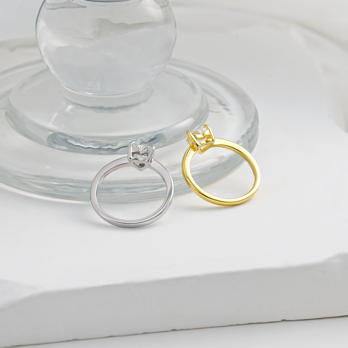 1ct Heart Ring Band Synthetic Moissanite S925 Solitaire Love Women Ring Perfect for Any Occasion & Everyday Wear Birthday Anniversary Mother's Day Gift for Men Women