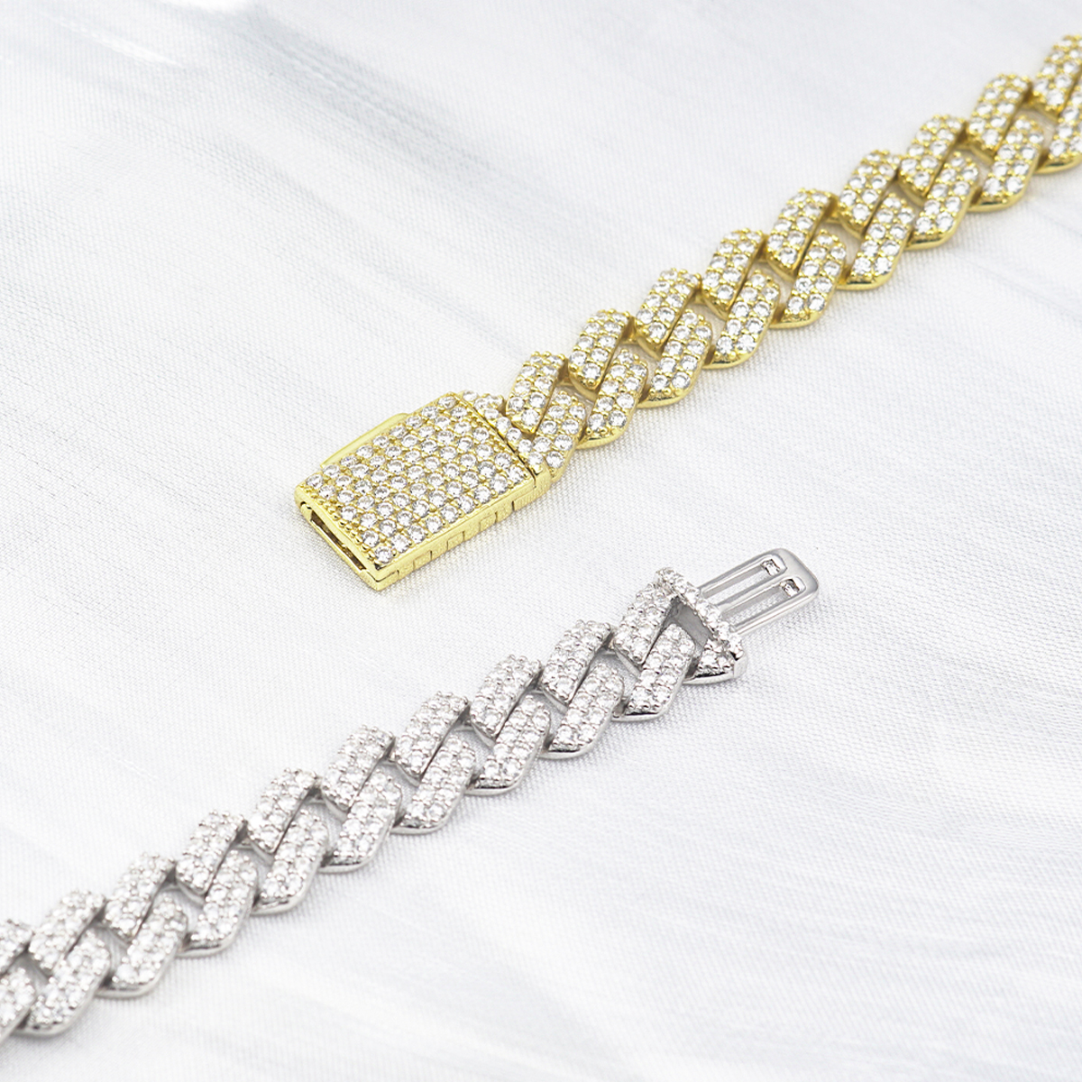 03style 8.5MM S925 VVS Synthetic Moissanite Hip Hop Iced Out Cuban Link Necklace Chain