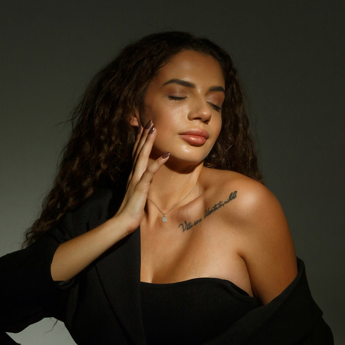 S925 1CT ROUND SYNTHETIC MOISSANITE ROMANTIC NECKLACE PENDANT GIFT FOR WOMEN