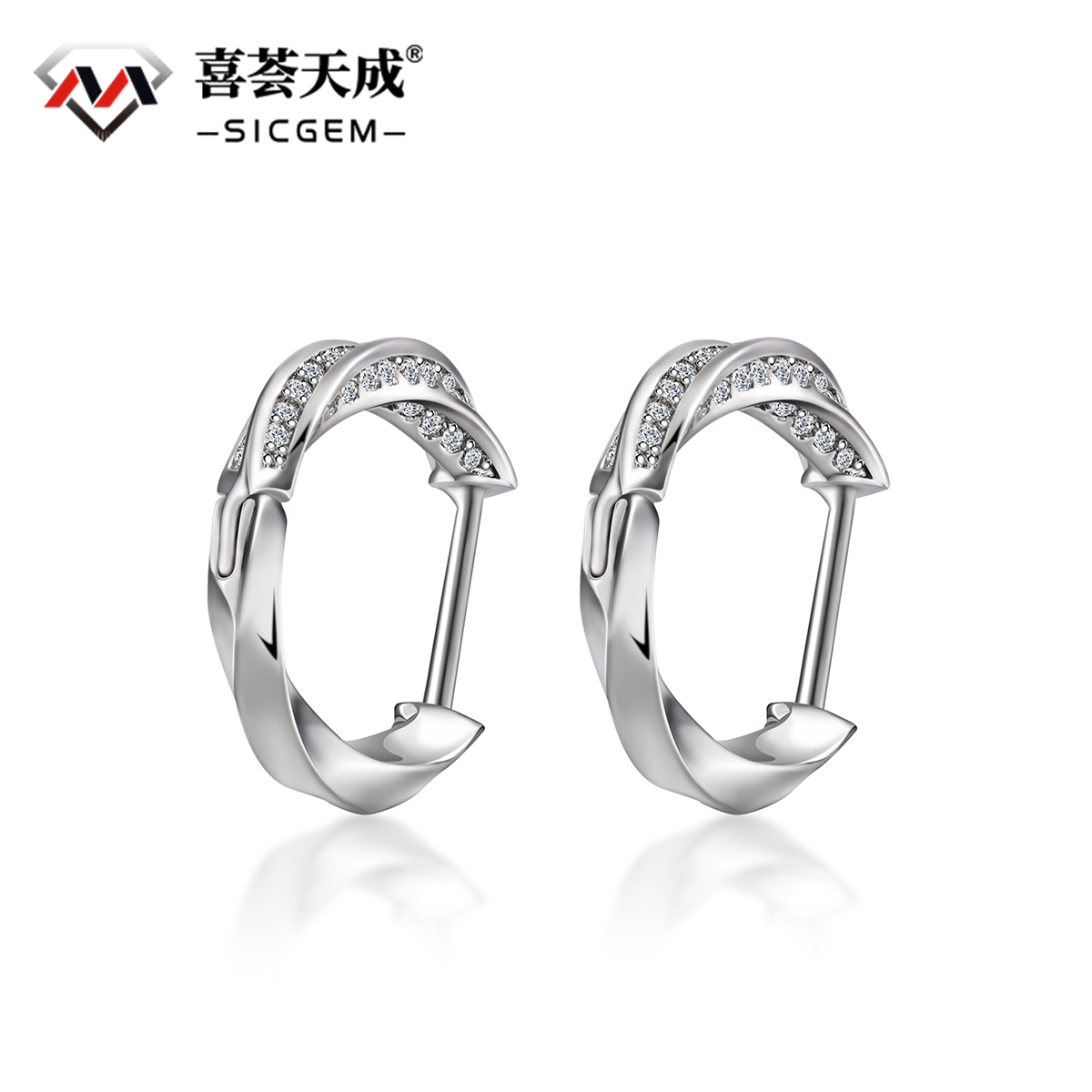 Mobius Earrings S925 VVS Synthetic Moissanite Unisex Earrings