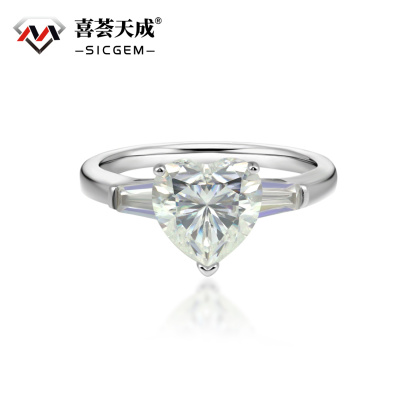 S925 2ct Heart Synthetic Moissanite Engagement Ring