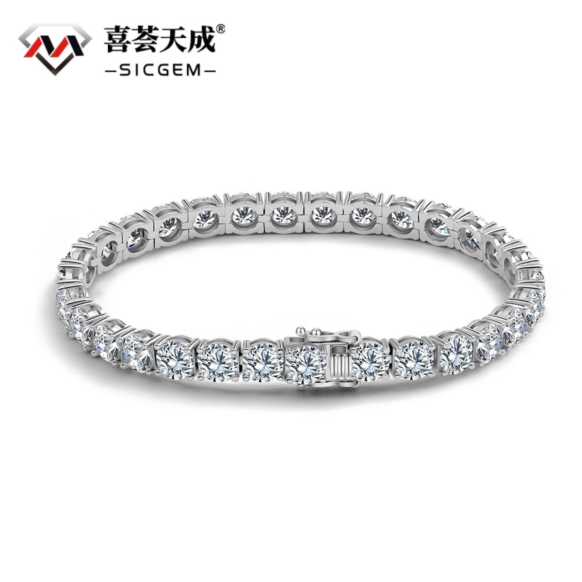 3MM-6.5MM Synthetic Moissanite Tennis Bracelet S925