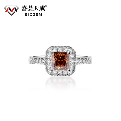 1ct Princess Synthetic Moissanite Halo Ring S925 Ring Band Jewelry Perfect Birthday Engagement Wedding Anniversary Gift