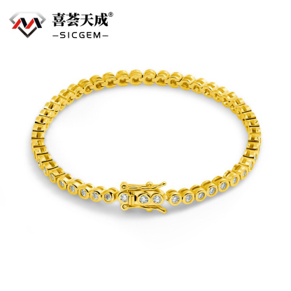 2mm VVS D Color S925 Sterling Silver Synthetic Moissanite Tennis Bracelet