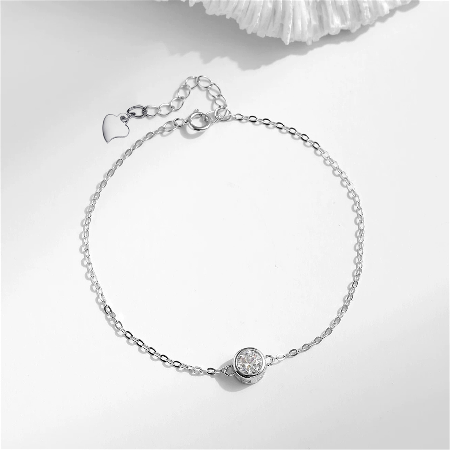 1ct Round Synthetic Moissanite Bubble Bracelet S925/Copper